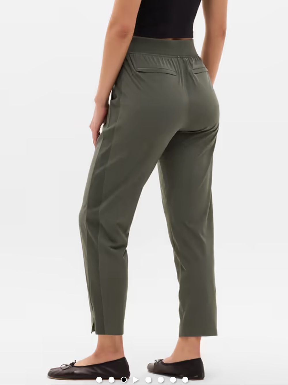 Athleta Olive Green High-Rise Ankle Pants - Picture 3 of 6